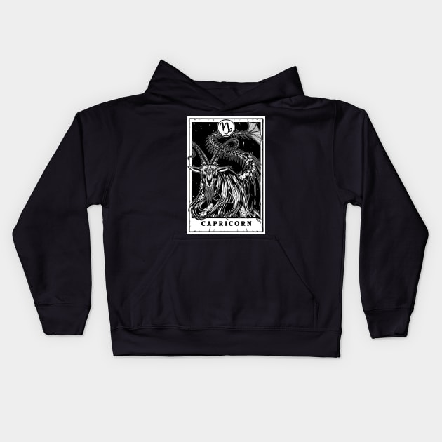 Capricorn Zodiac Tarot Kids Hoodie by Scottconnick